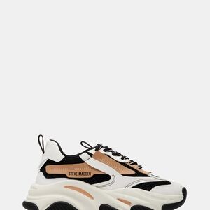 Steve Madden Black and Cream Chunky Sneakers